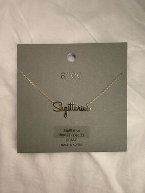 Avec Les Filles Gold Sagittarius Script Necklace
